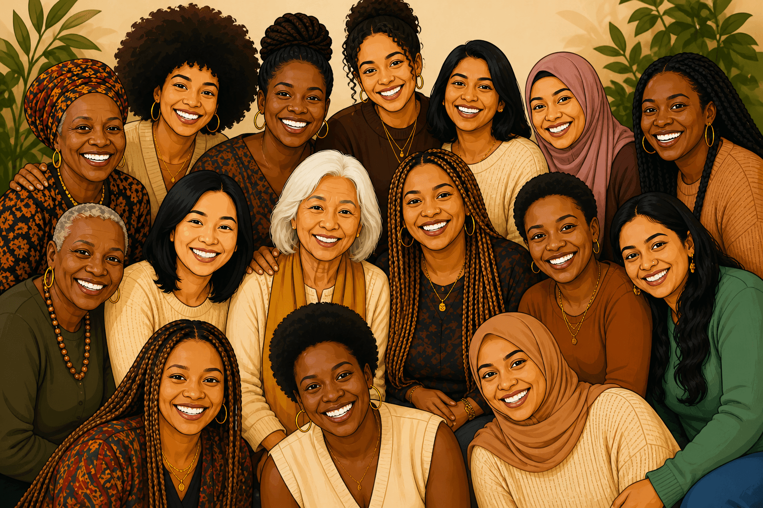 Women of colour together, smiling — a CWCC community gathering.
